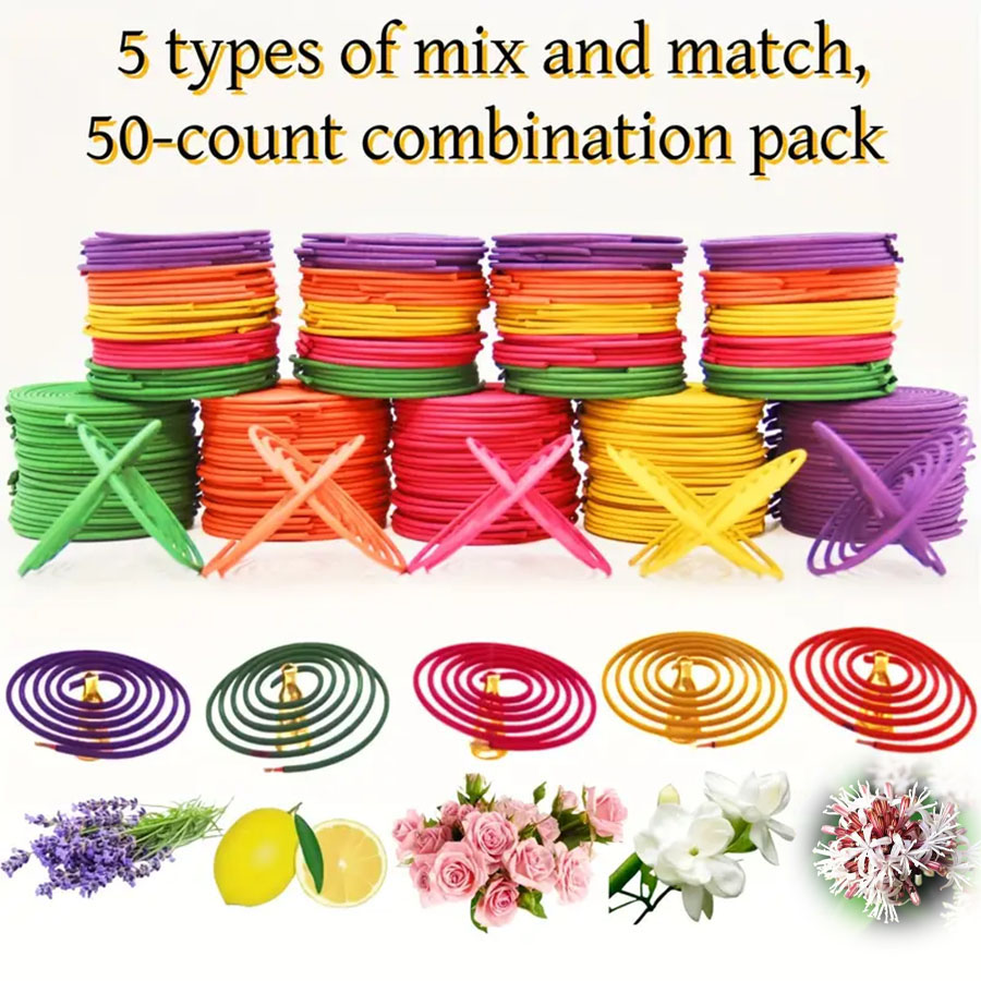 Uv Inhibitor Candle - 50 шт. ароматические благовония, спиральная форма,
