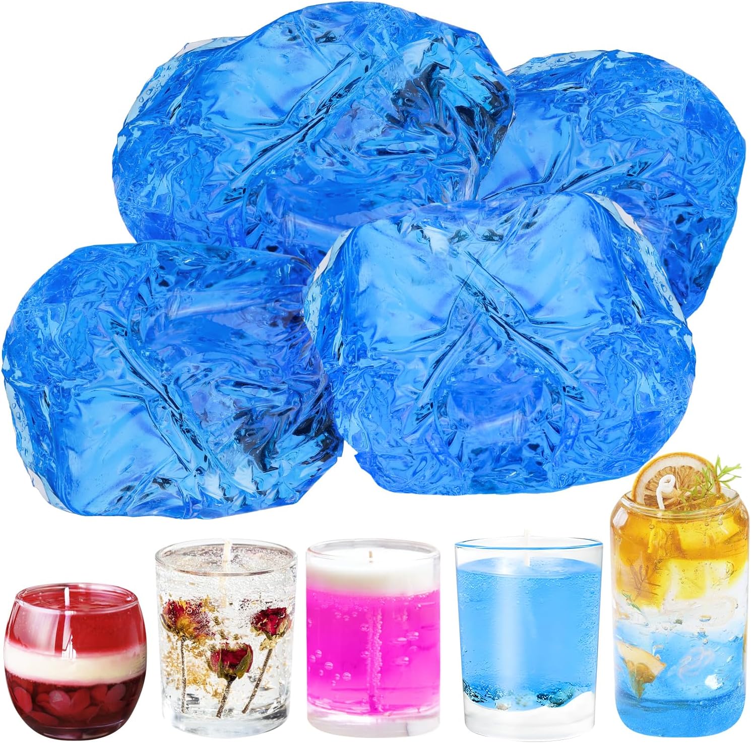 Candle Making Gel Wax - 100 г синего прозрачного воска для